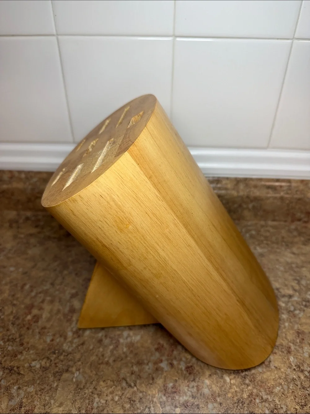 Saladmaster Natural Wood Knife Block - Light Brown